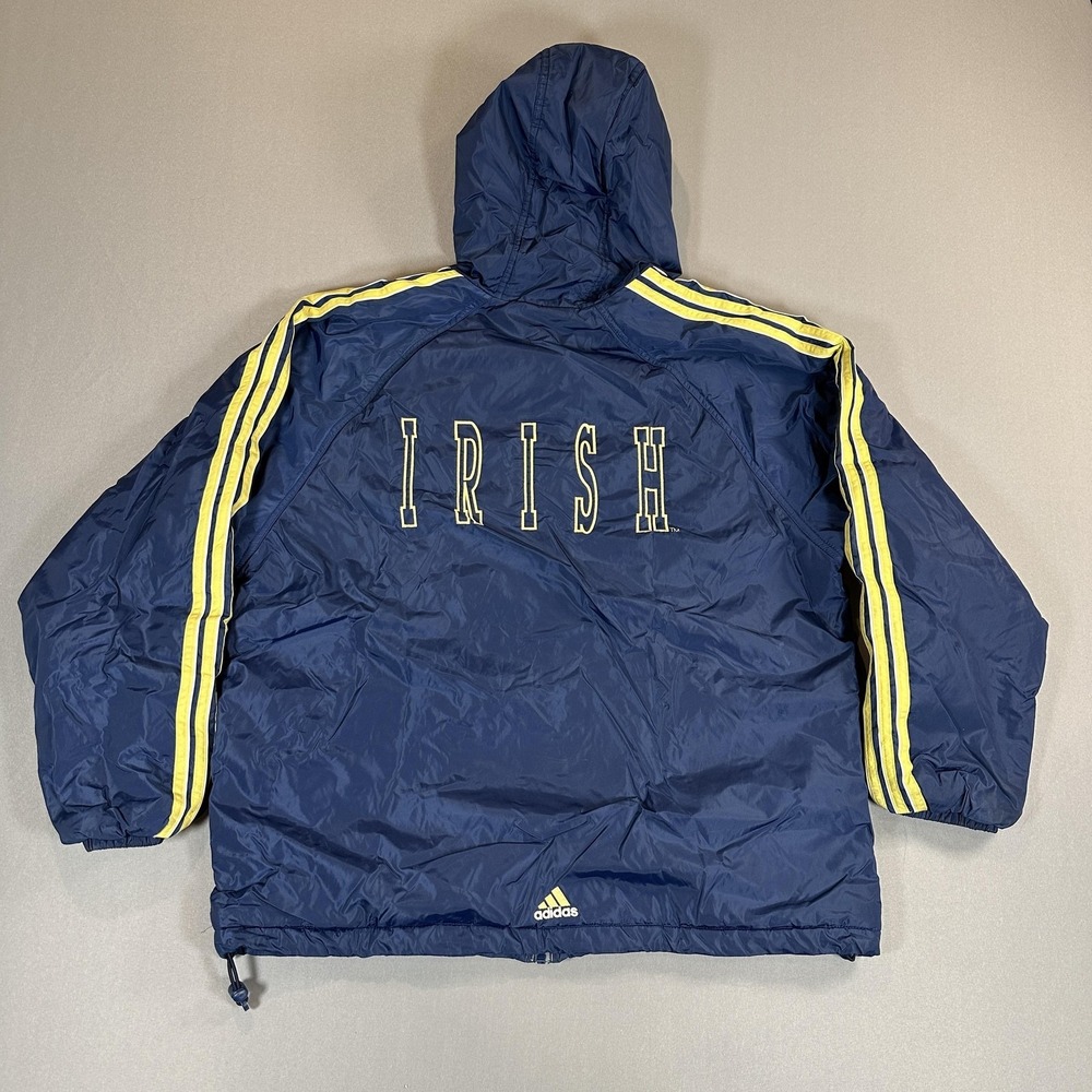 Notre‎ Dame Fighting Irish Jacket Mens Large Blue NCAA Football Adidas Hooded - Picture 7 of 7